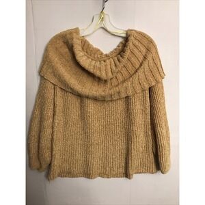 dainty hooligan‎ large mustard yellow chenille cowl neck sweater top